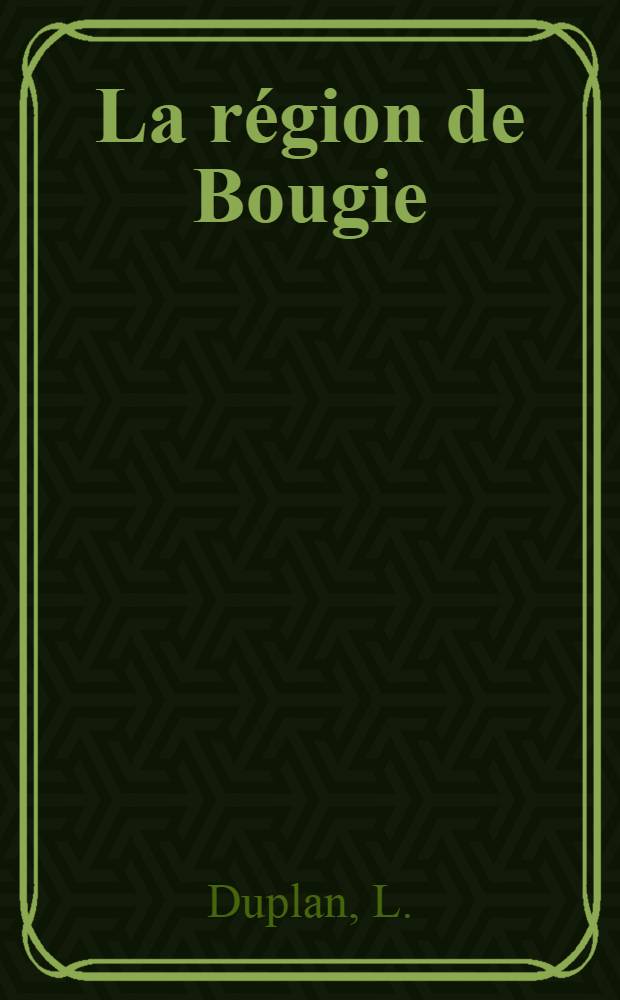 La région de Bougie