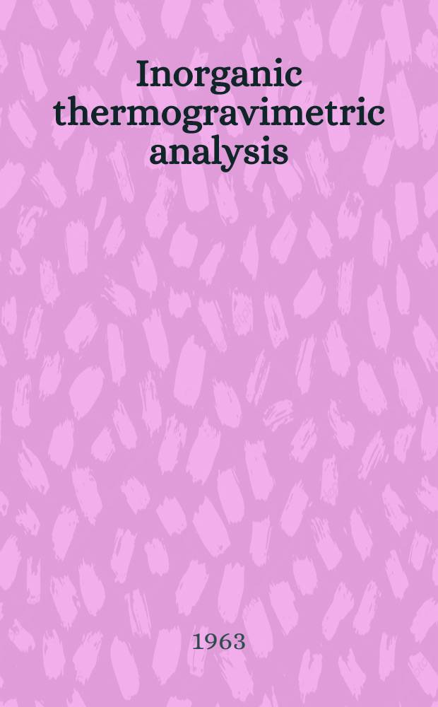 Inorganic thermogravimetric analysis
