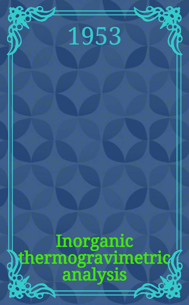 Inorganic thermogravimetric analysis