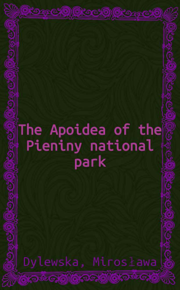 The Apoidea of the Pieniny national park