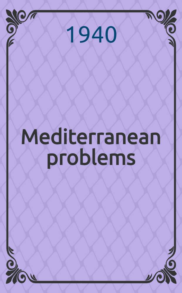Mediterranean problems