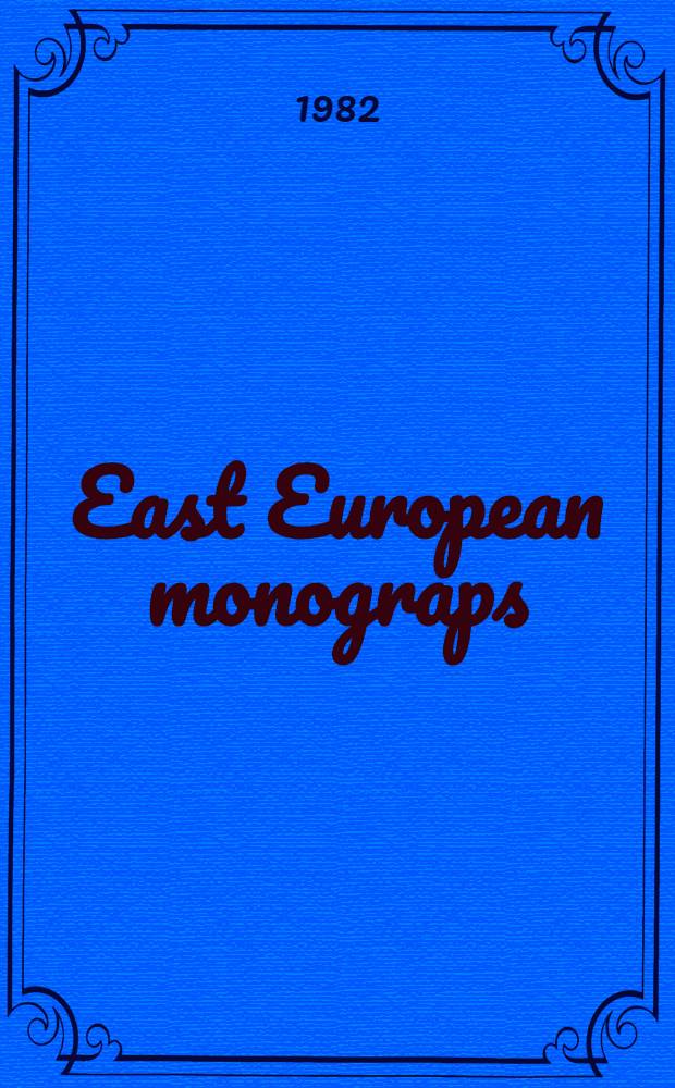 East European monograps