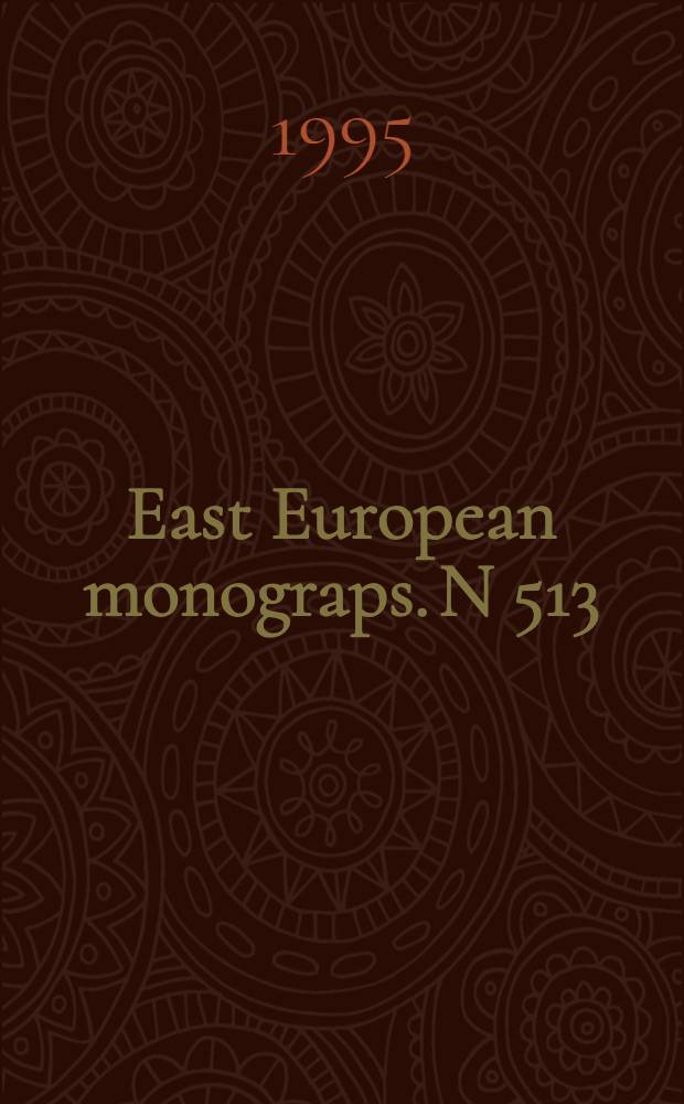 East European monograps. N 513 : The Slavs