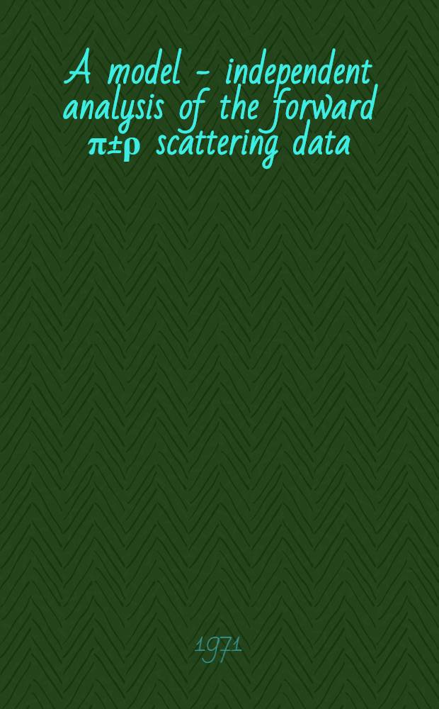 A model - independent analysis of the forward π±ρ scattering data