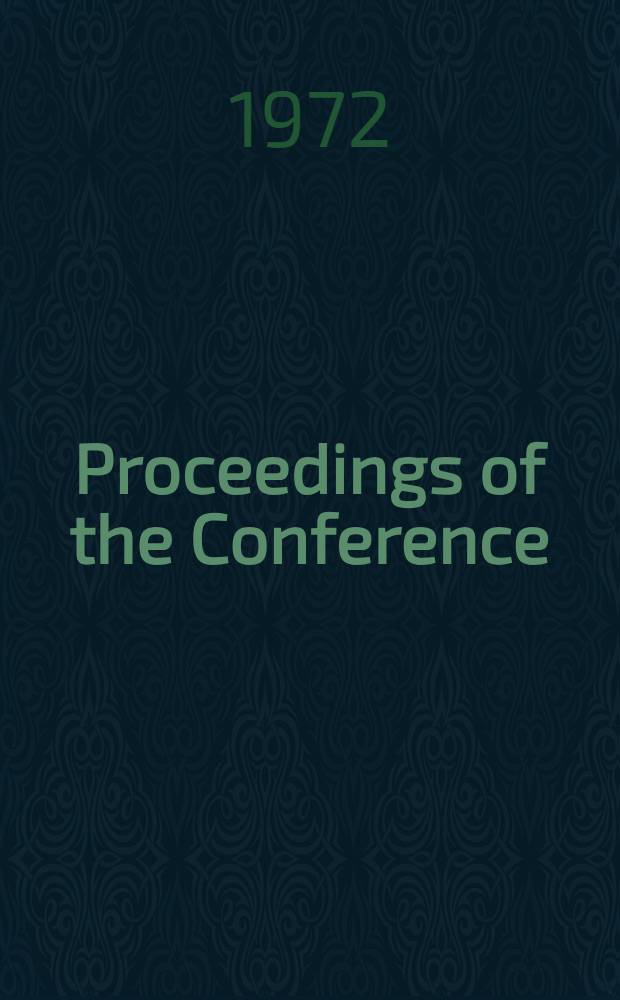 Proceedings of the Conference