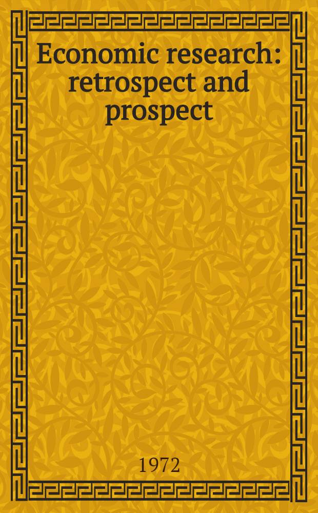 Economic research: retrospect and prospect : Fiftieth anniversary colloquium 1, 3-6. 6 : Human resources