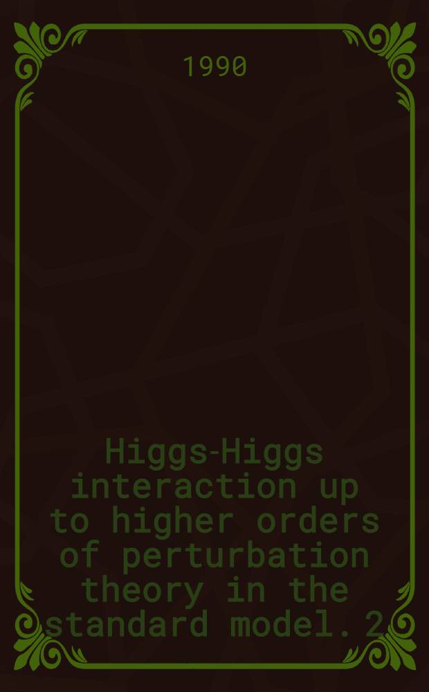 Higgs-Higgs interaction up to higher orders of perturbation theory in the standard model. 2 : Box diagrams and one-loop amplitude