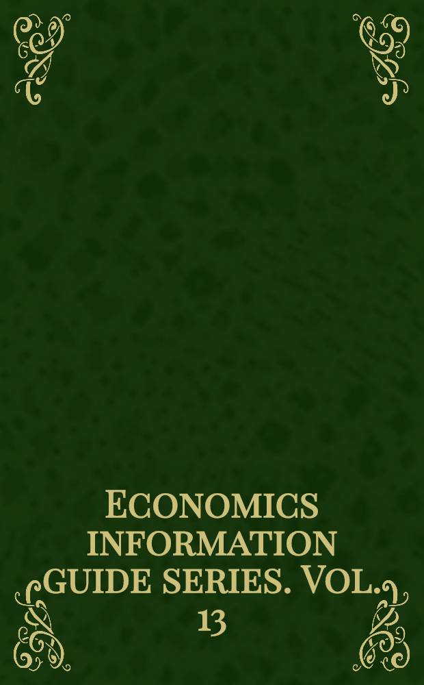 Economics information guide series. Vol. 13 : Regional statistics