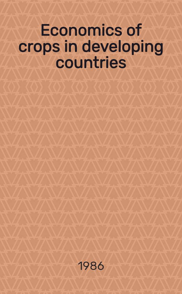 Economics of crops in developing countries