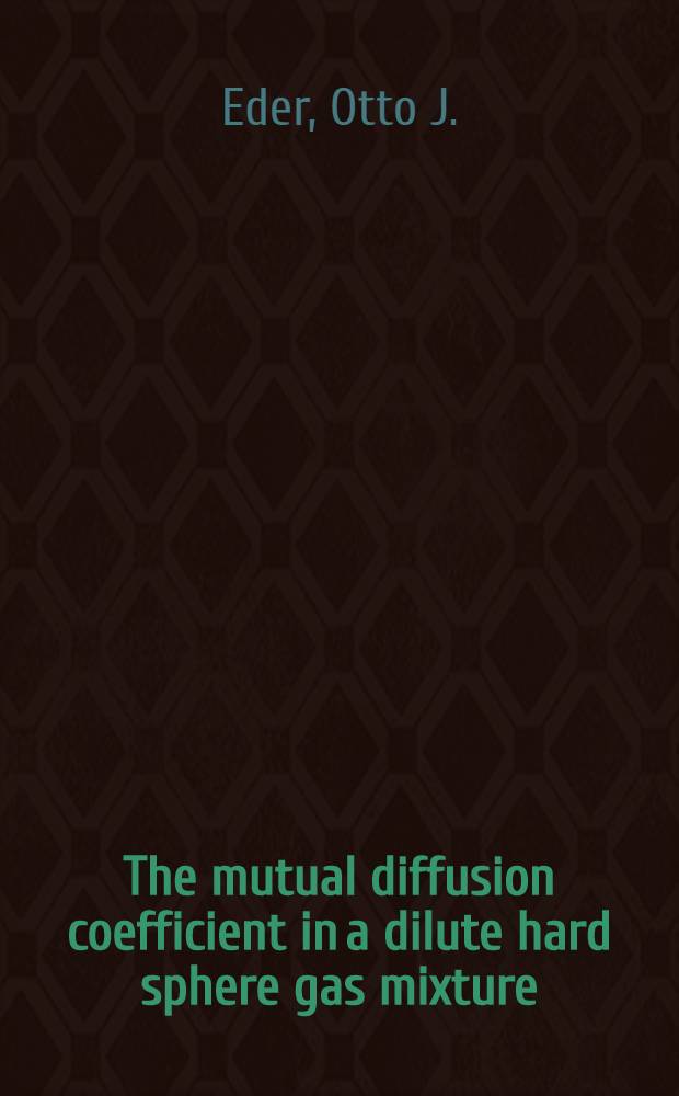 The mutual diffusion coefficient in a dilute hard sphere gas mixture
