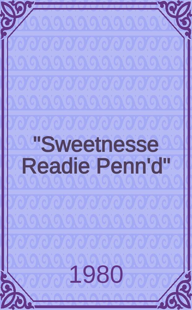 "Sweetnesse Readie Penn'd" : Imagery, syntax a. metrics in the poetry of George Herbert