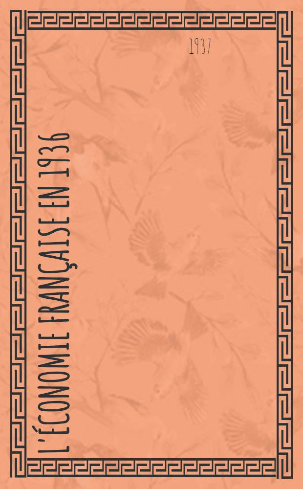 L'Économie française en 1936