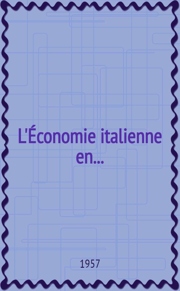 L'Économie italienne en .. : L'Économie italienne en 1956