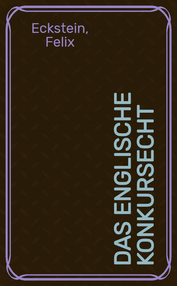 Das Englische Konkursecht