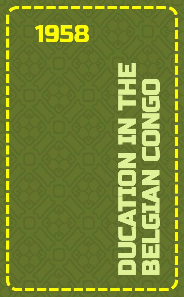 Éducation in the Belgian Congo