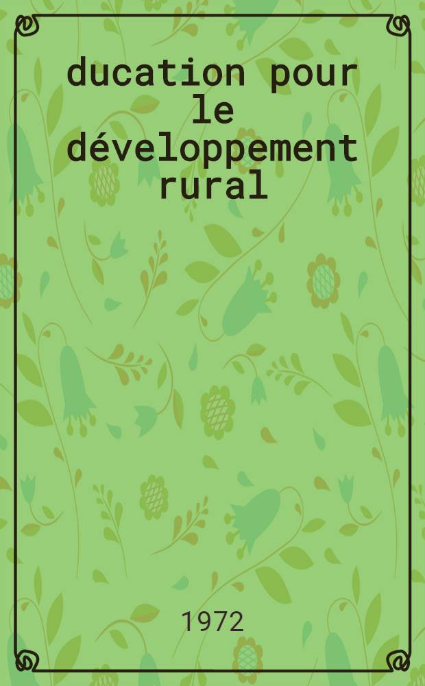 Éducation pour le développement rural
