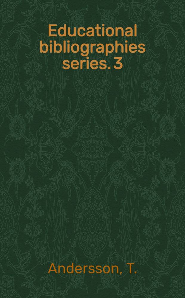 Educational bibliographies series. 3 : Resource guide to bilingual education