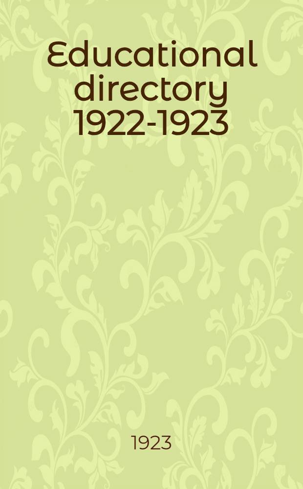 Educational directory 1922-1923