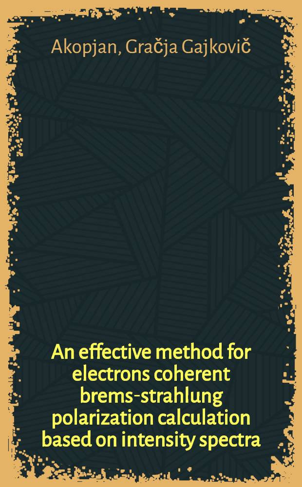 An effective method for electrons coherent brems-strahlung polarization calculation based on intensity spectra