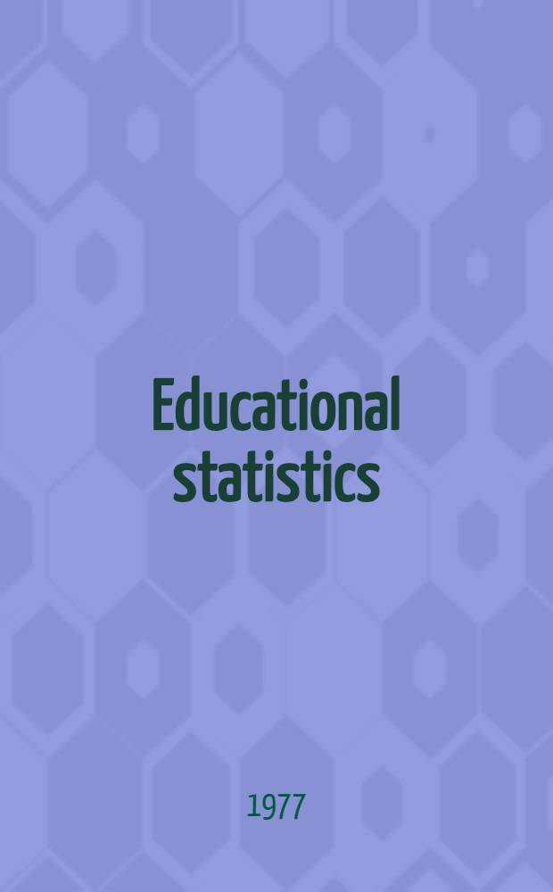 Educational statistics: national and international sources and services