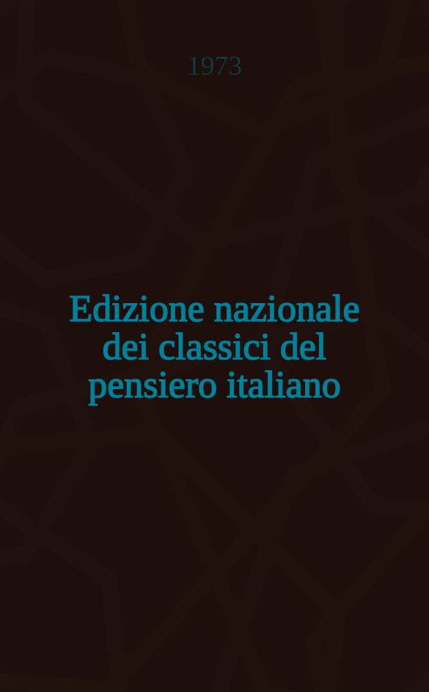 Edizione nazionale dei classici del pensiero italiano : Promossa da l'Ist. di studi filosofici dal Centro internazionale di studi umanistici. 30 : La profezia di Cristo