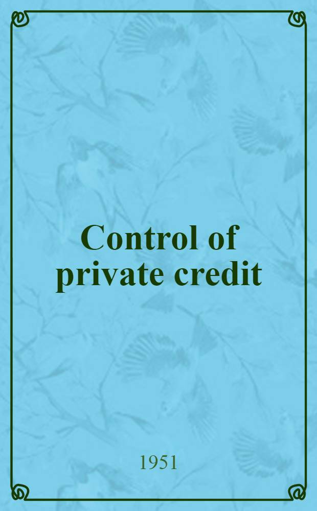Control of private credit