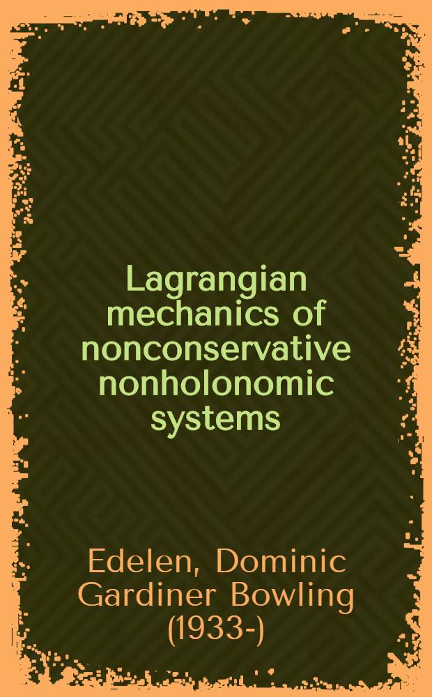 Lagrangian mechanics of nonconservative nonholonomic systems
