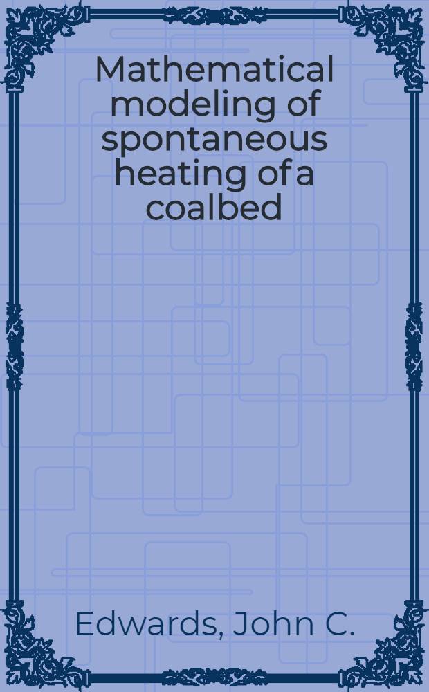 Mathematical modeling of spontaneous heating of a coalbed