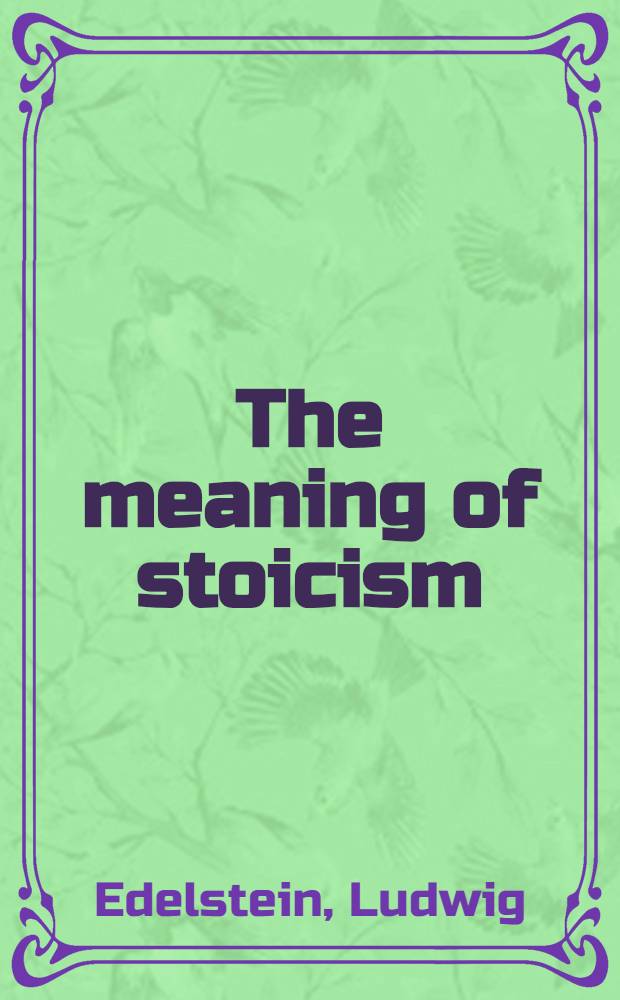 The meaning of stoicism