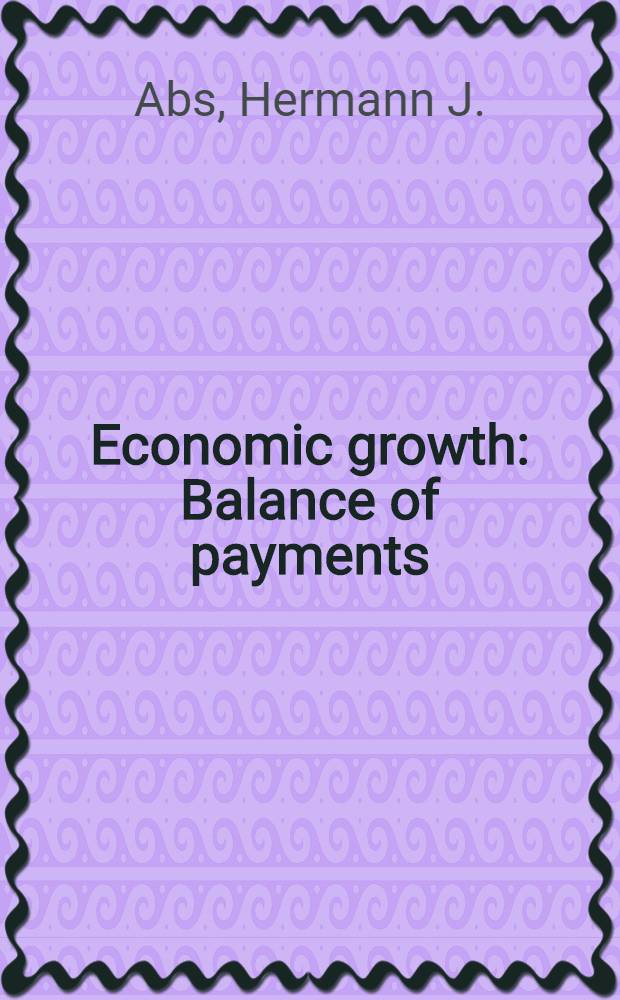 Economic growth : Balance of payments