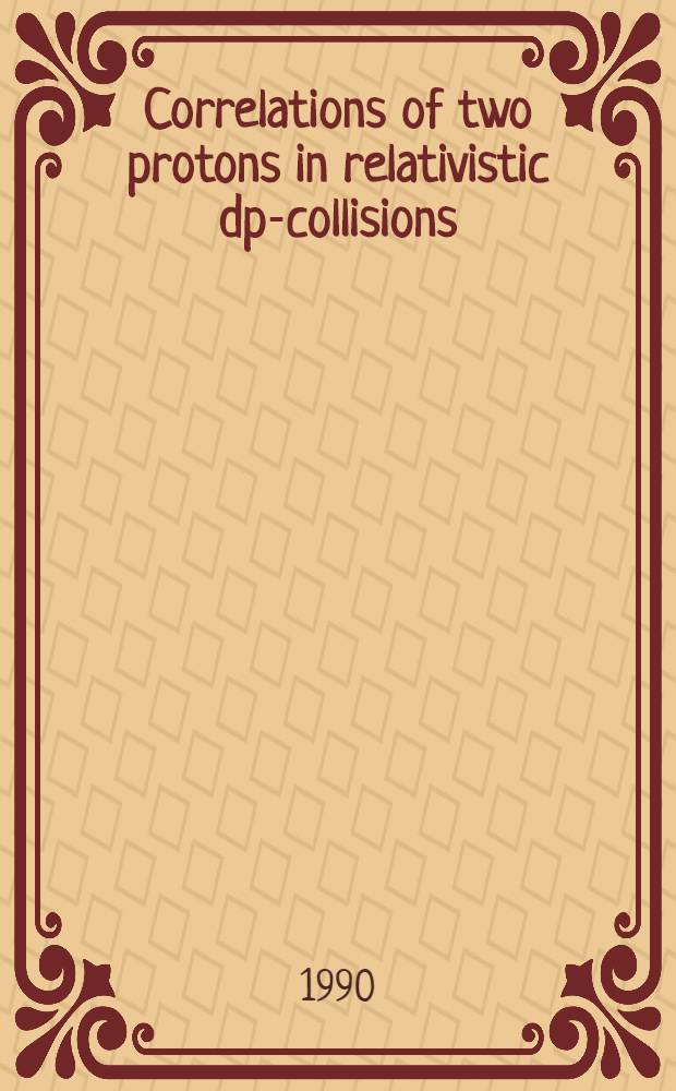Correlations of two protons in relativistic dp-collisions