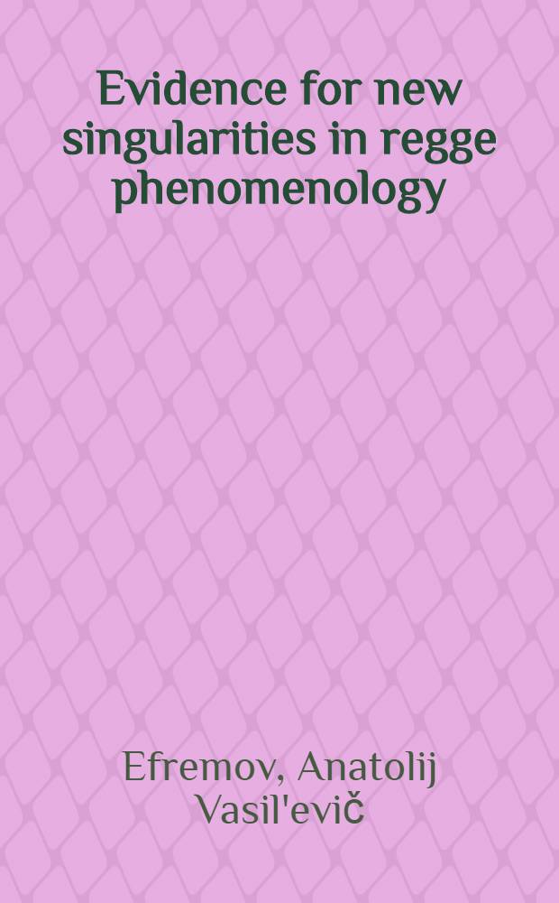 Evidence for new singularities in regge phenomenology