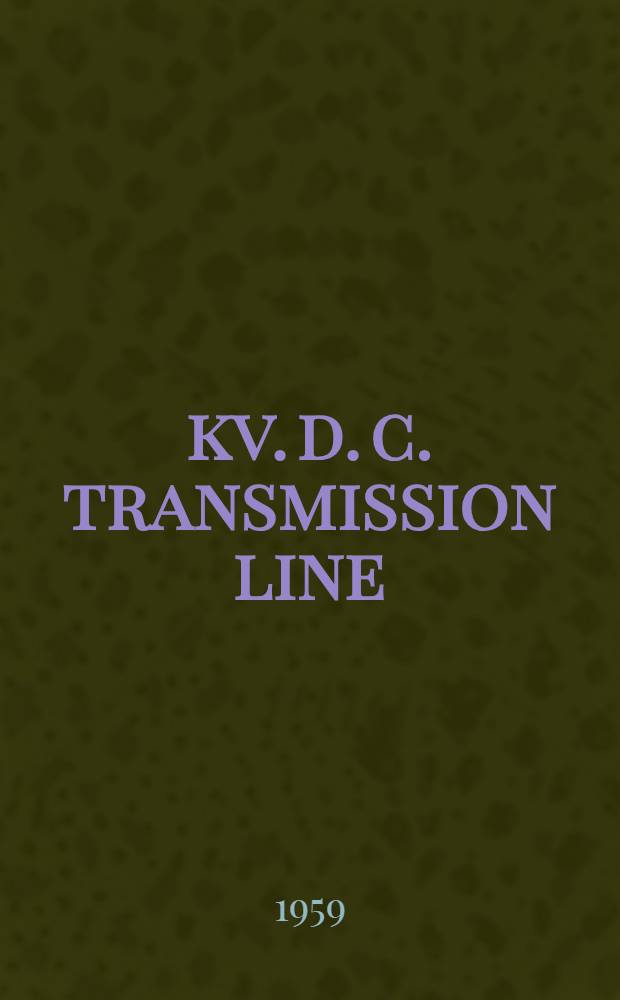 800 kv. d. c. transmission line