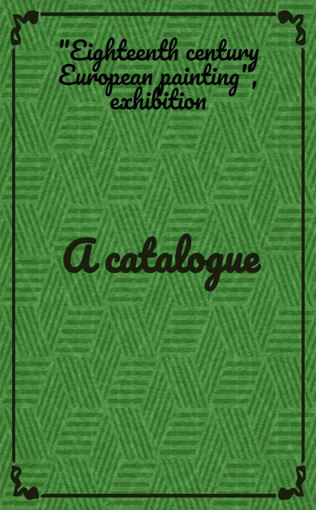 [A catalogue
