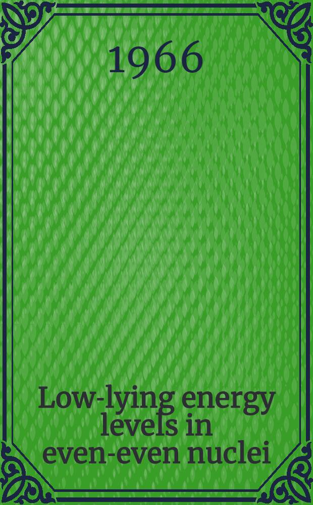Low-lying energy levels in even-even nuclei