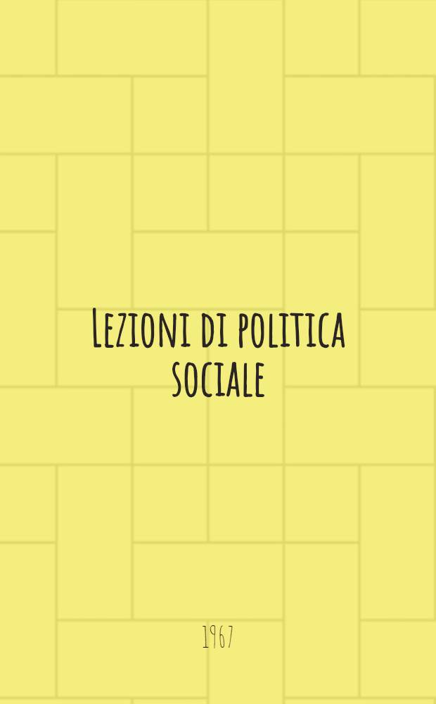 Lezioni di politica sociale