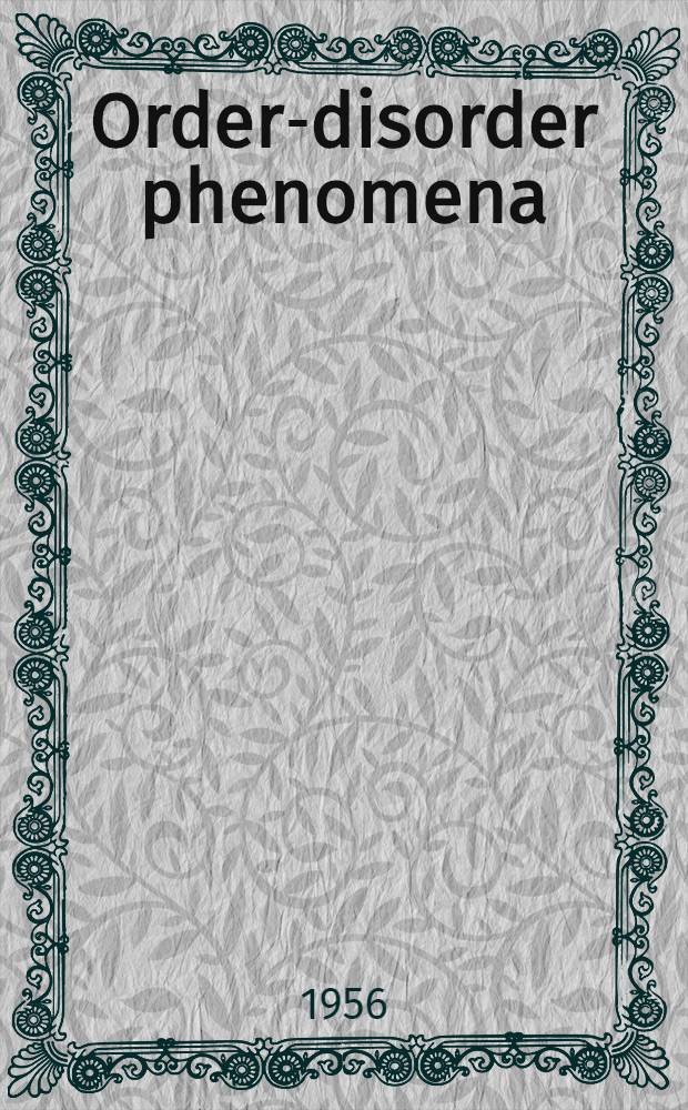 Order-disorder phenomena