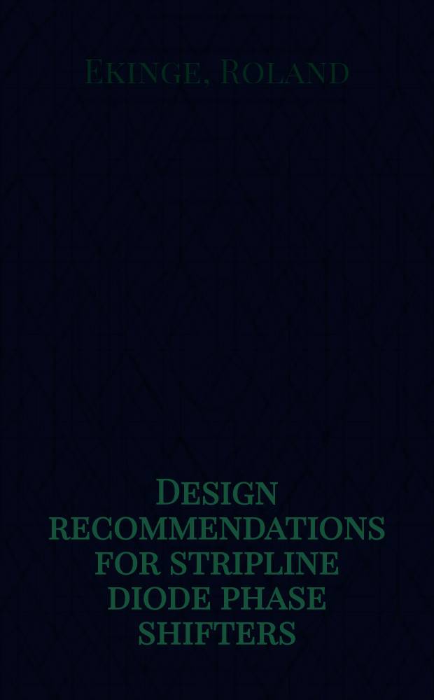 Design recommendations for stripline diode phase shifters