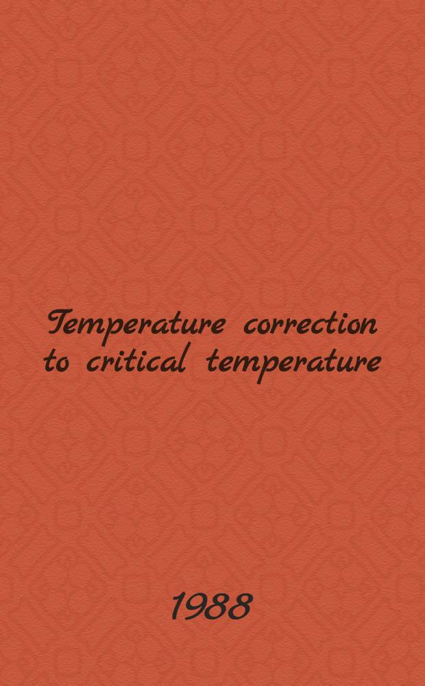 Temperature correction to critical temperature