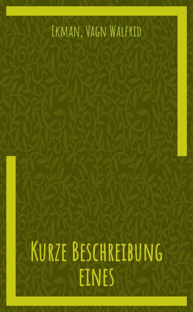 Kurze Beschreibung eines : Propellstrommessers