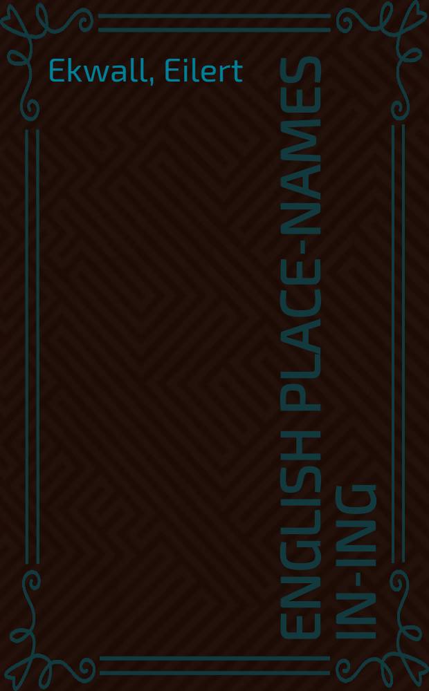 English place-names in-ing