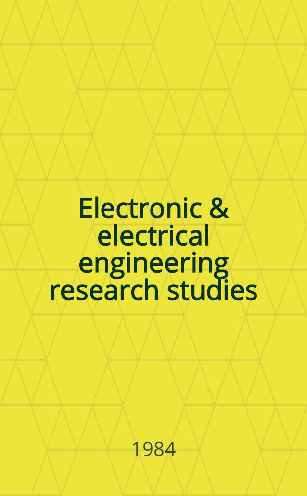 Electronic & electrical engineering research studies : Control theory and applications studies series