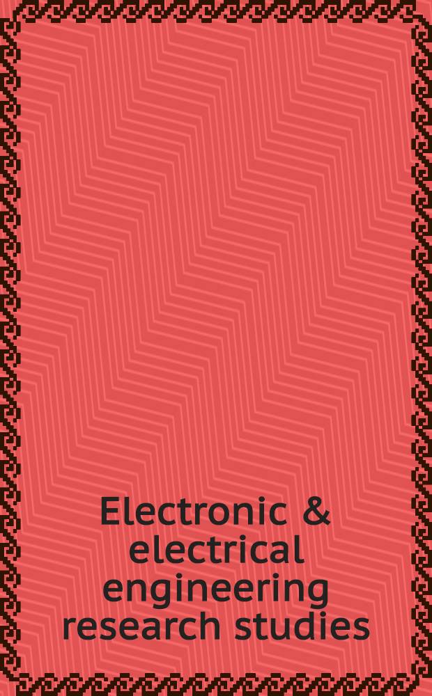 Electronic & electrical engineering research studies : Electrostatics and electrostatic applications series