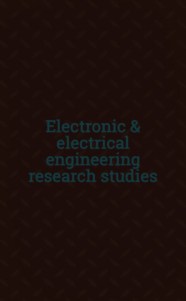 Electronic & electrical engineering research studies : Optoelectronics ser