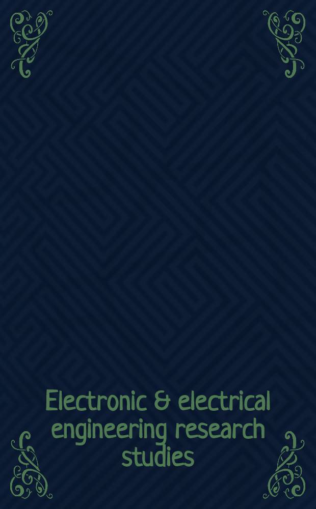 Electronic & electrical engineering research studies : Pattern recognition & image processing ser