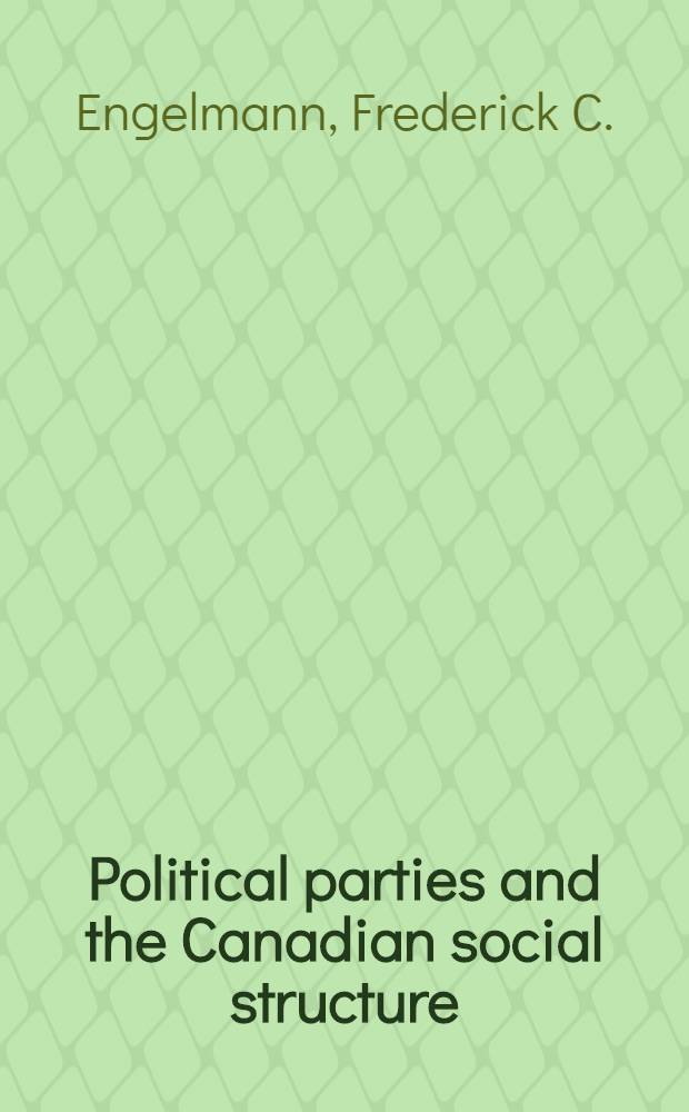 Political parties and the Canadian social structure