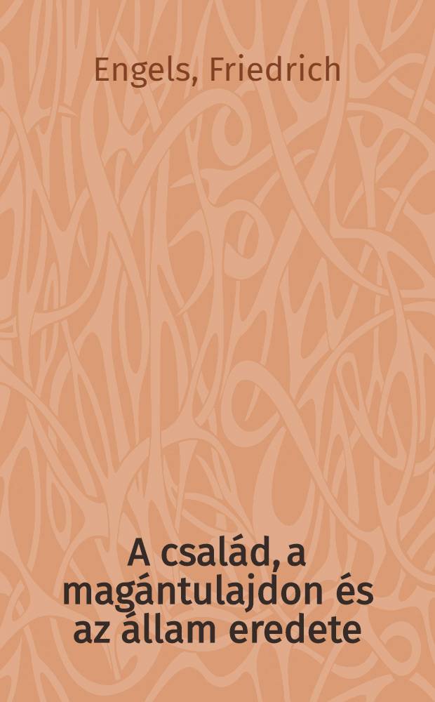 A család, a magántulajdon és az állam eredete : Lewis H. Morgan kutatásai nyomán = Происхождение семьи, частной собственности и государства