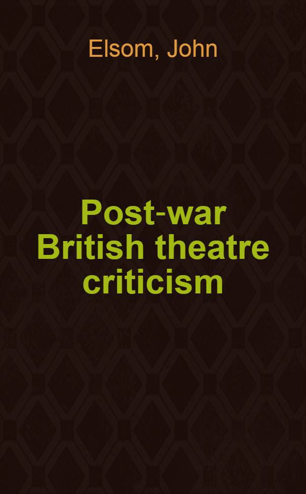 Post-war British theatre criticism