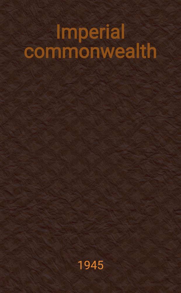 Imperial commonwealth