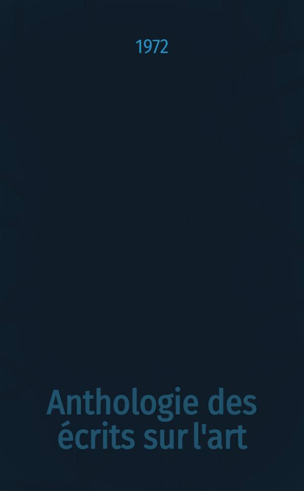 Anthologie des écrits sur l'art